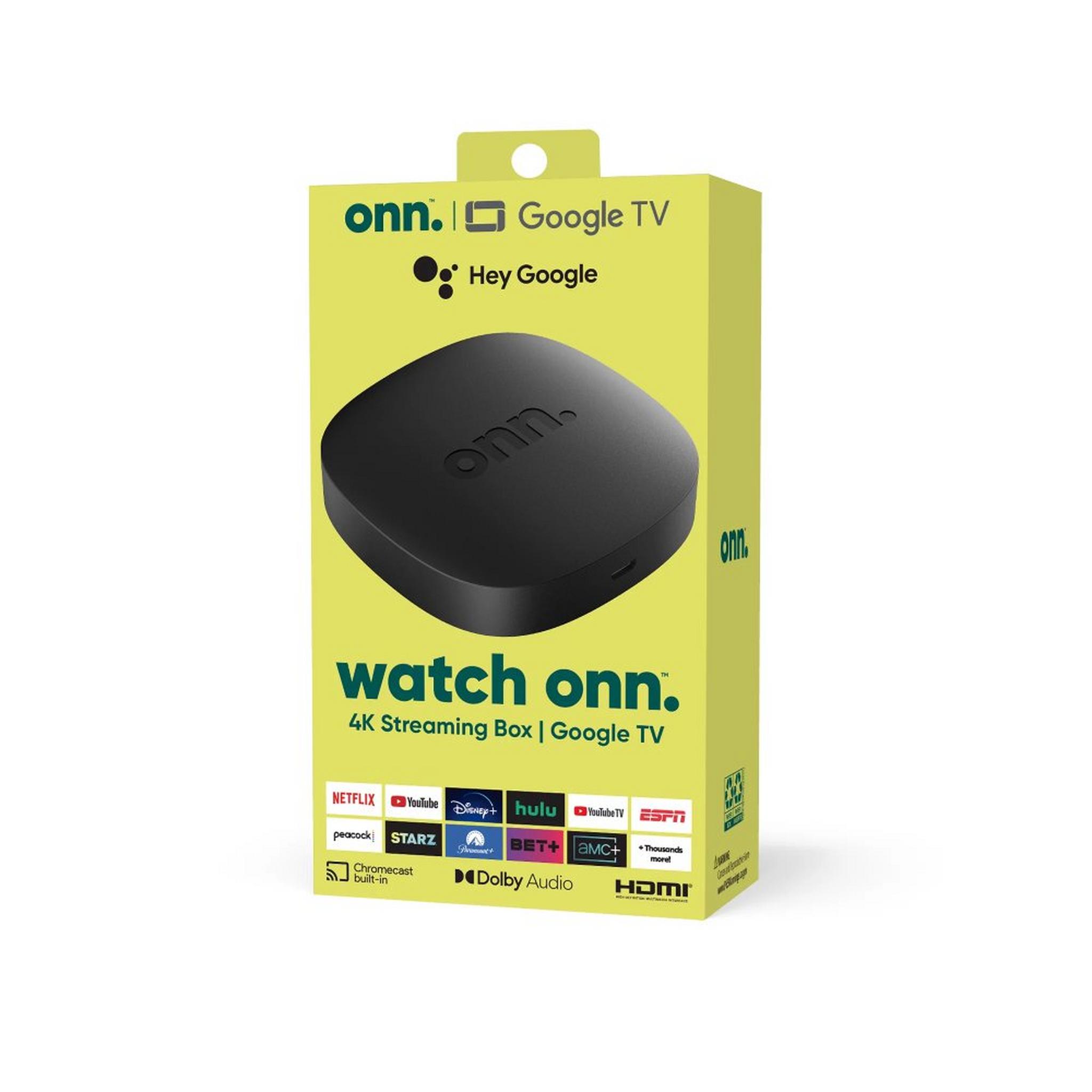 GOOGLE onn. Google TV 4K UHD Streaming Box, GUSA23090097 – Black