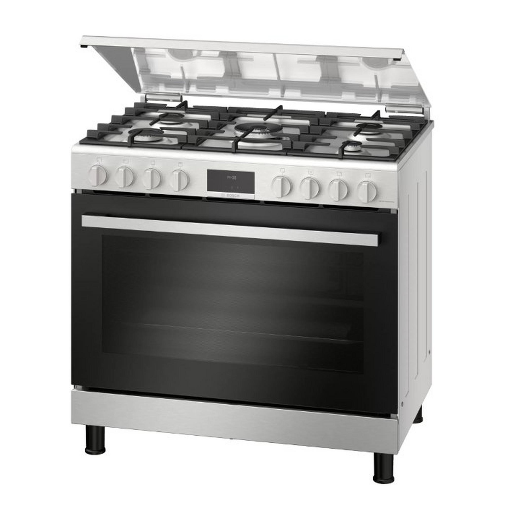 Bosch 5 Burners Gas Cooker, 90X60 CM, HGX5H0W50M - Stainless Steel