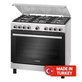 Buy Bosch series-4 5 burners gas cooker, 90x60 cm, hgvda0q50m - stainless steel in Kuwait