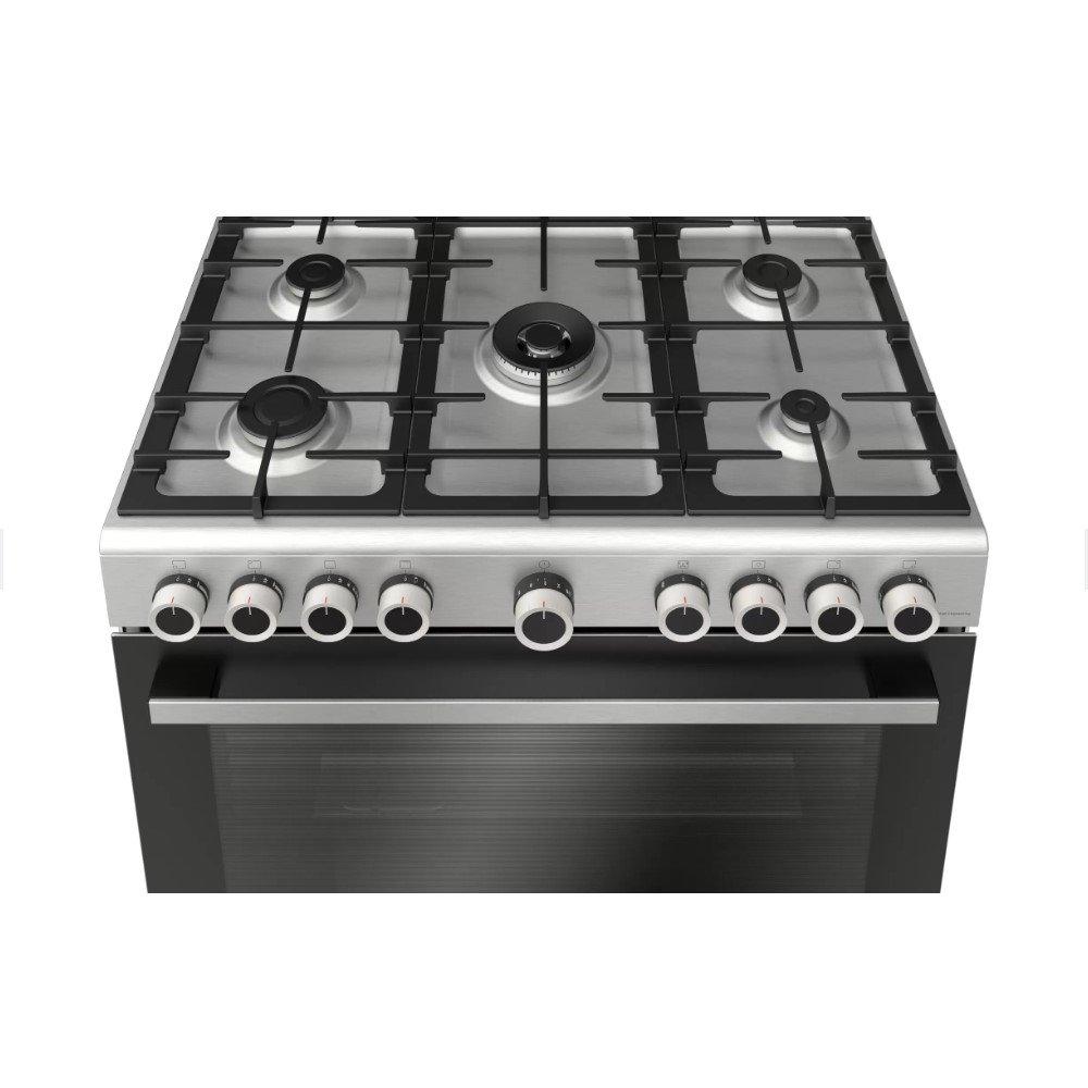 Bosch Series-4 5 Burners Gas Cooker, 90x60cm, HGVDA0Q50M - Stainless Steel
