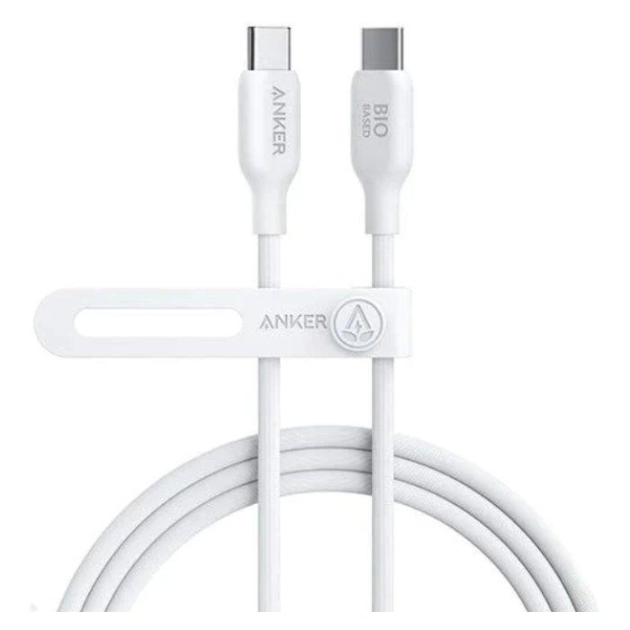 Buy Anker 544 usb-c to usb-c cable 140w (bio-based) (0. 9m/3ft), a80f1h21 - white in Kuwait