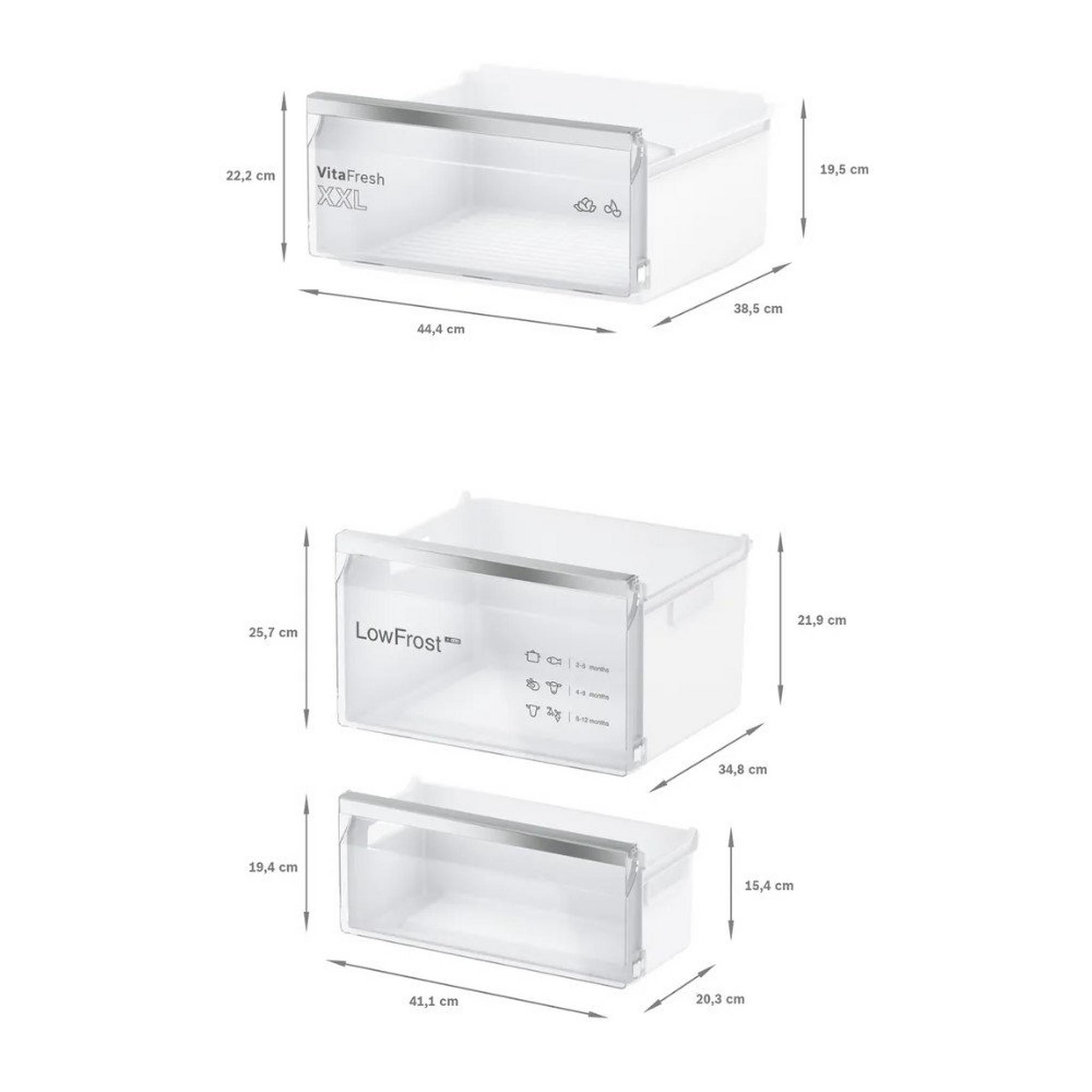 Bosch Series 4 Built-In Bottom Freezer Refrigerator, 10CFT, 272 L, KIV87VS30M - White