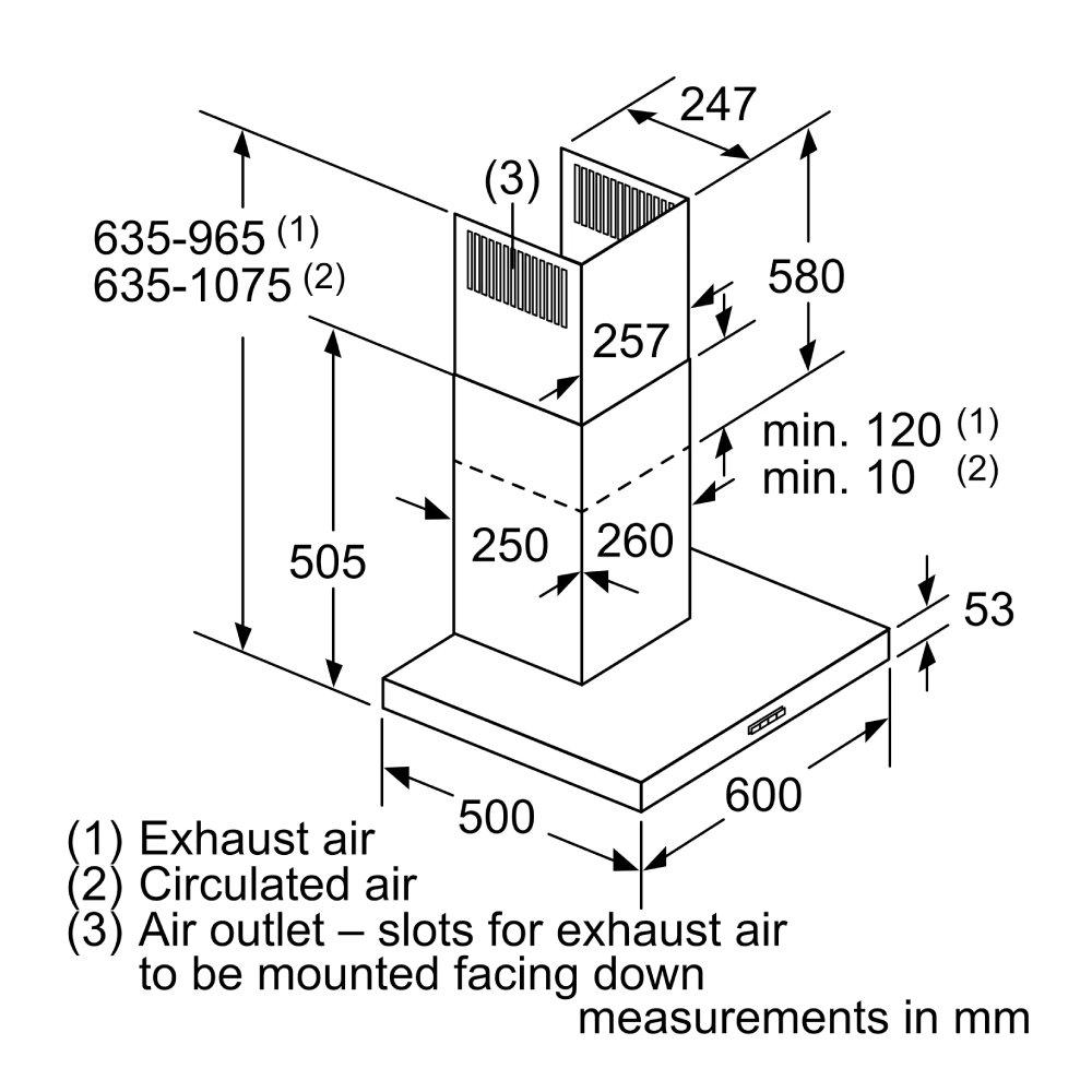 Bosch Series 2 60cm Cooker Hood – Stainless Steel DWB64BC51B