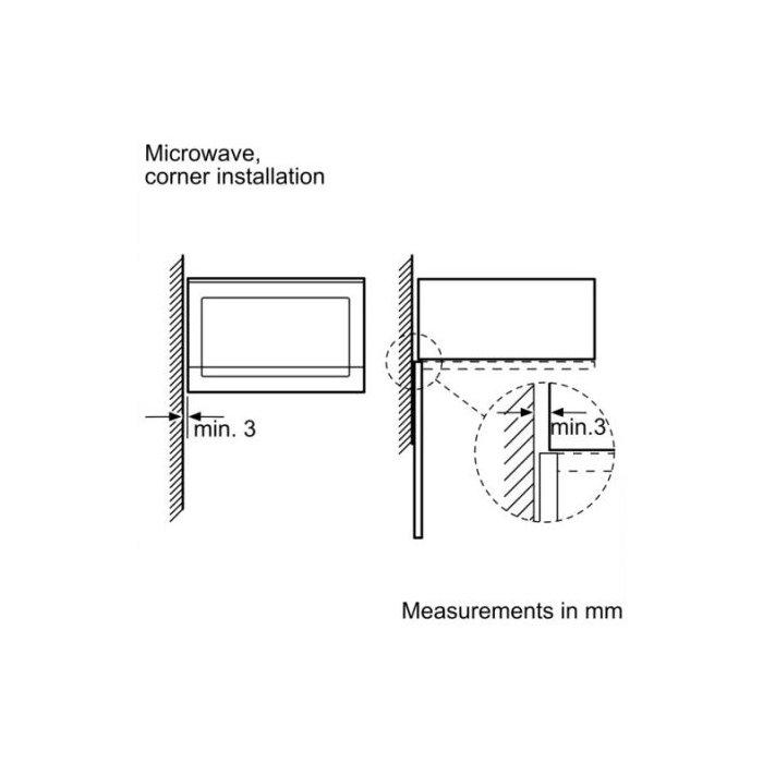 BOSH Series 6 Built-In Microwave, 800W, 20L, BFL524MS0M - Stainless steel