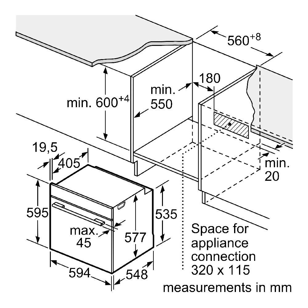 فرن مدمج من بوش، 60 * 60 سم، HBG6764S6M - ستانلس ستيل