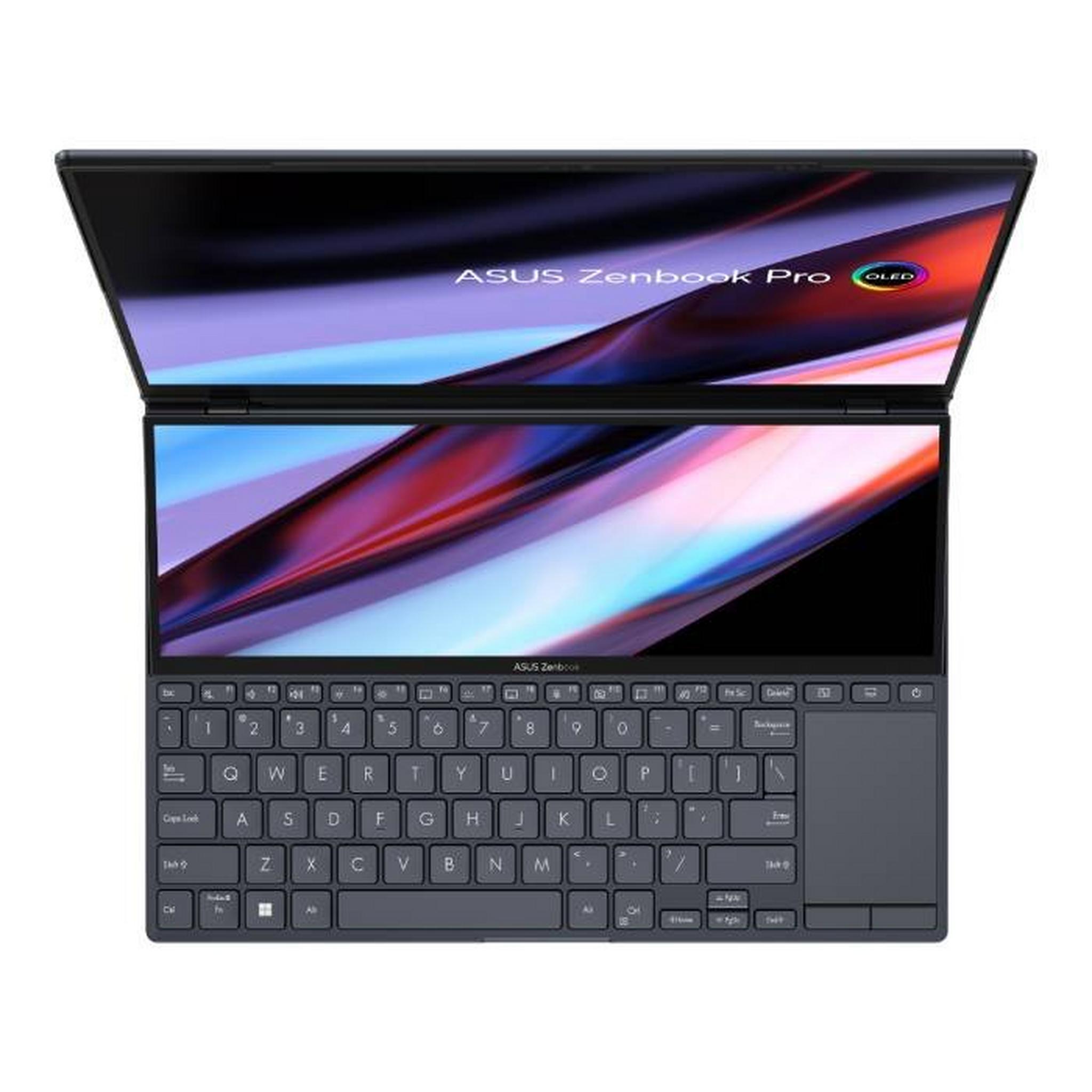 Asus Zenbook Pro 14 Duo Laptop, Intel Core i9-13900H, 32GB RAM, 1TB SSD, 14.5inch, 8GB NVIDIA GeForce RTX 4060 Graphics, Windows 11 Home, UX8402VV-OLEDI9TB – Black