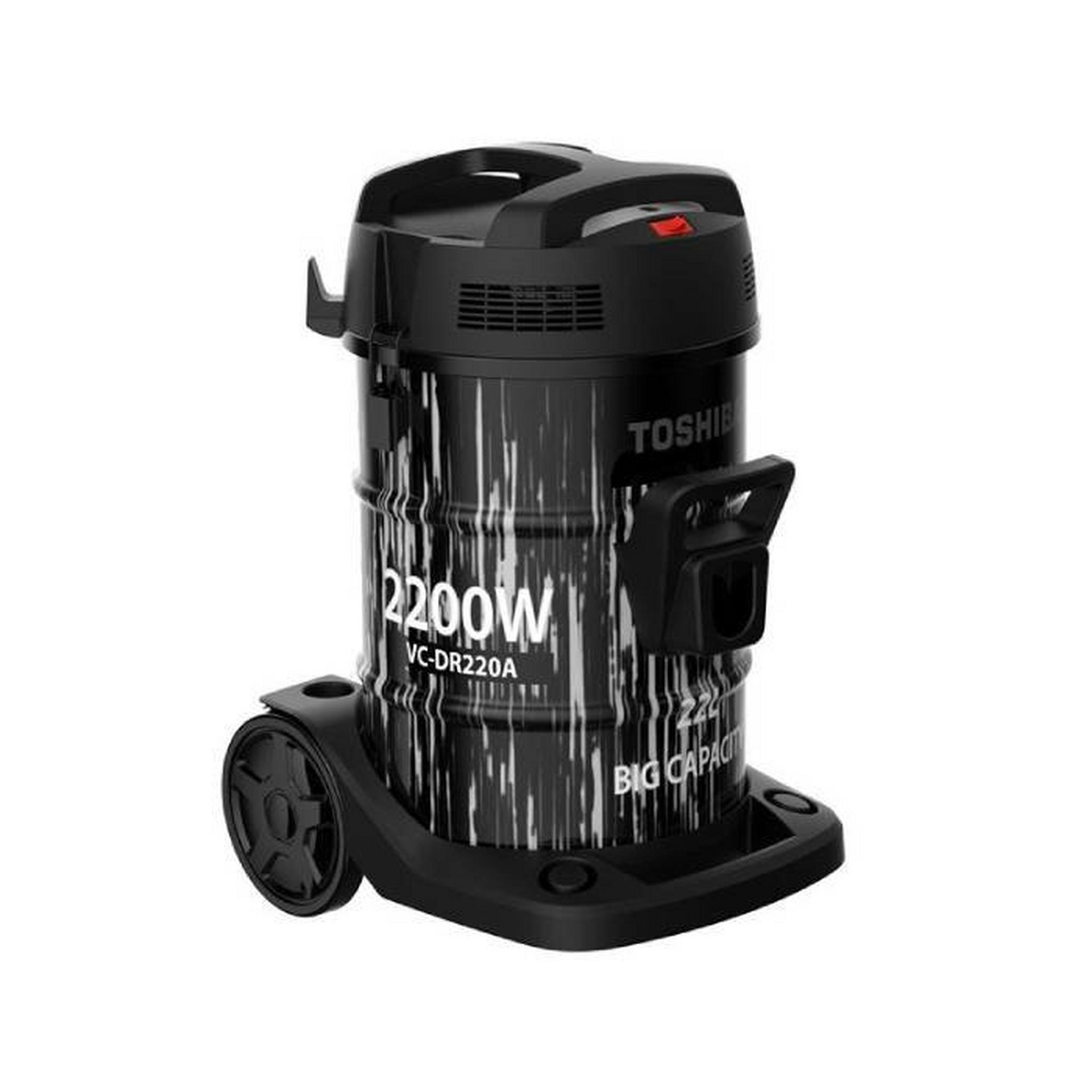 Toshiba Vacuum Cleaner 22L, 2200W, VC-DR220ABF – Black/Grey