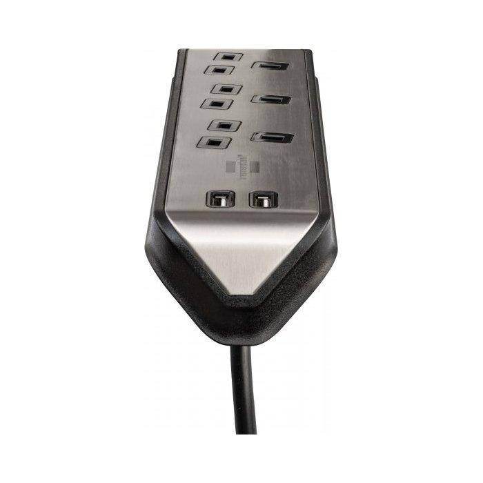 BRENNENSTUHL 3 Sockets Power Extension, 2M, 2 USB Ports, 1153593410 - Silver/ Black