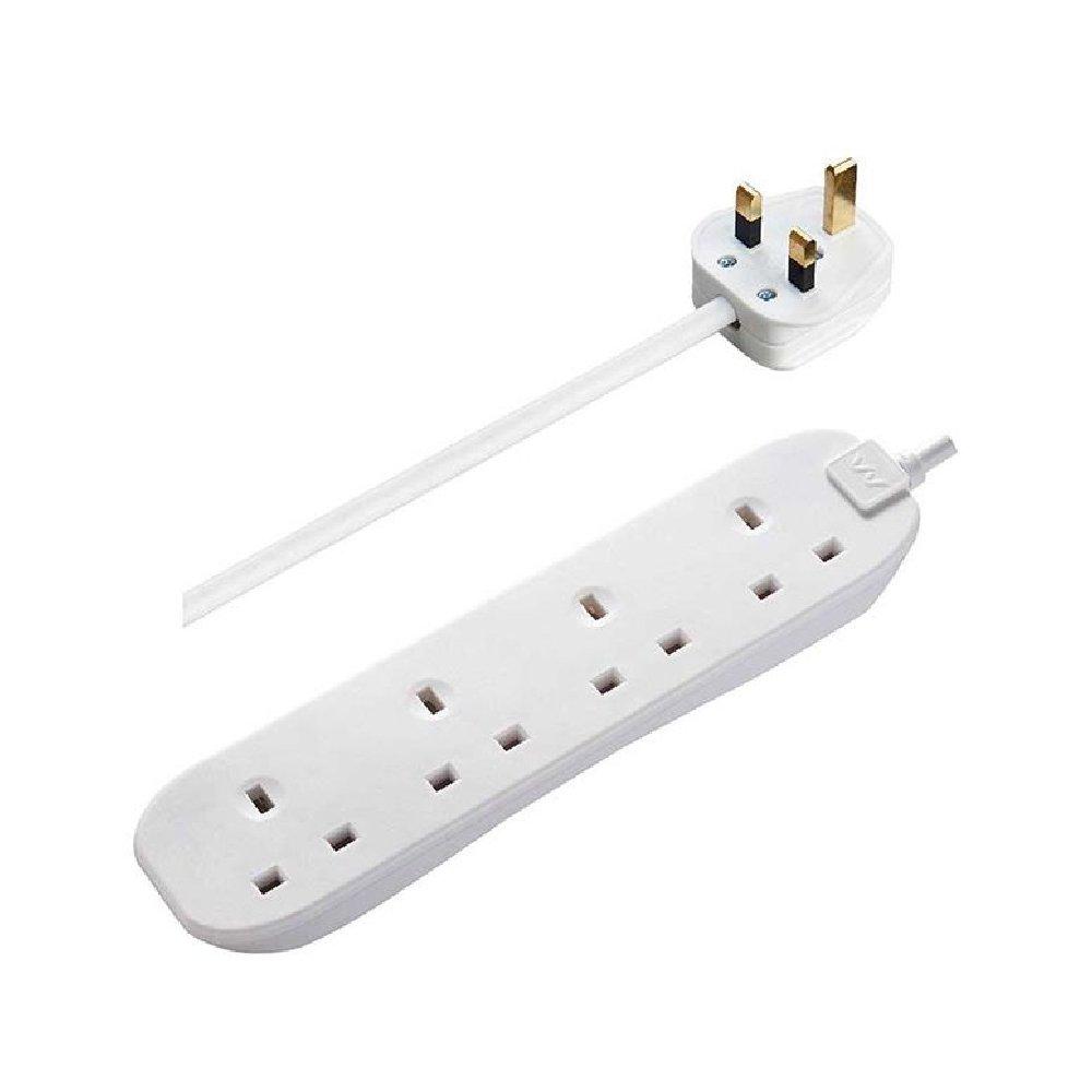 Buy Masterplug 4 way power extension 3m, bfg3-ms – white in Kuwait