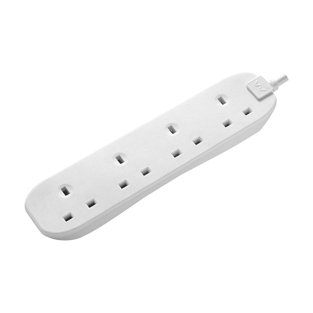 MASTERPLUG 4 WAY Power Extension 3M, BFG3-MS – White