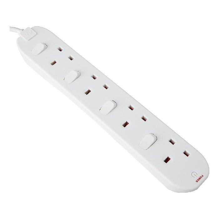 MASTERPLUG 4 WAY Power EXTENSION, 2M, SWC42N-04 – White