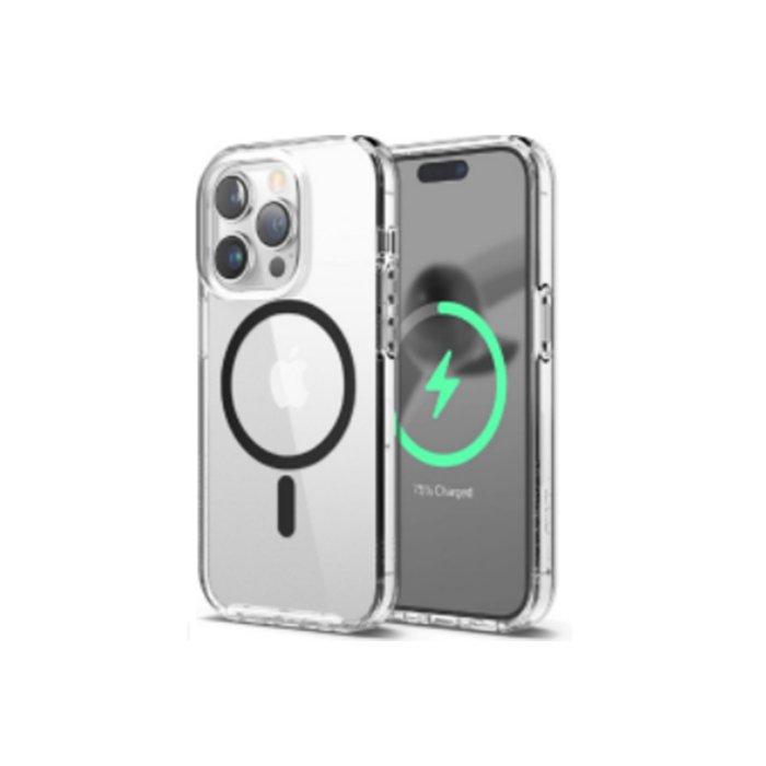 Elago Magnetic Hybrid Case for 6.7-inch iPhone 15 Pro Max, ES15MSHB67PRO-TRBK – Clear & Black