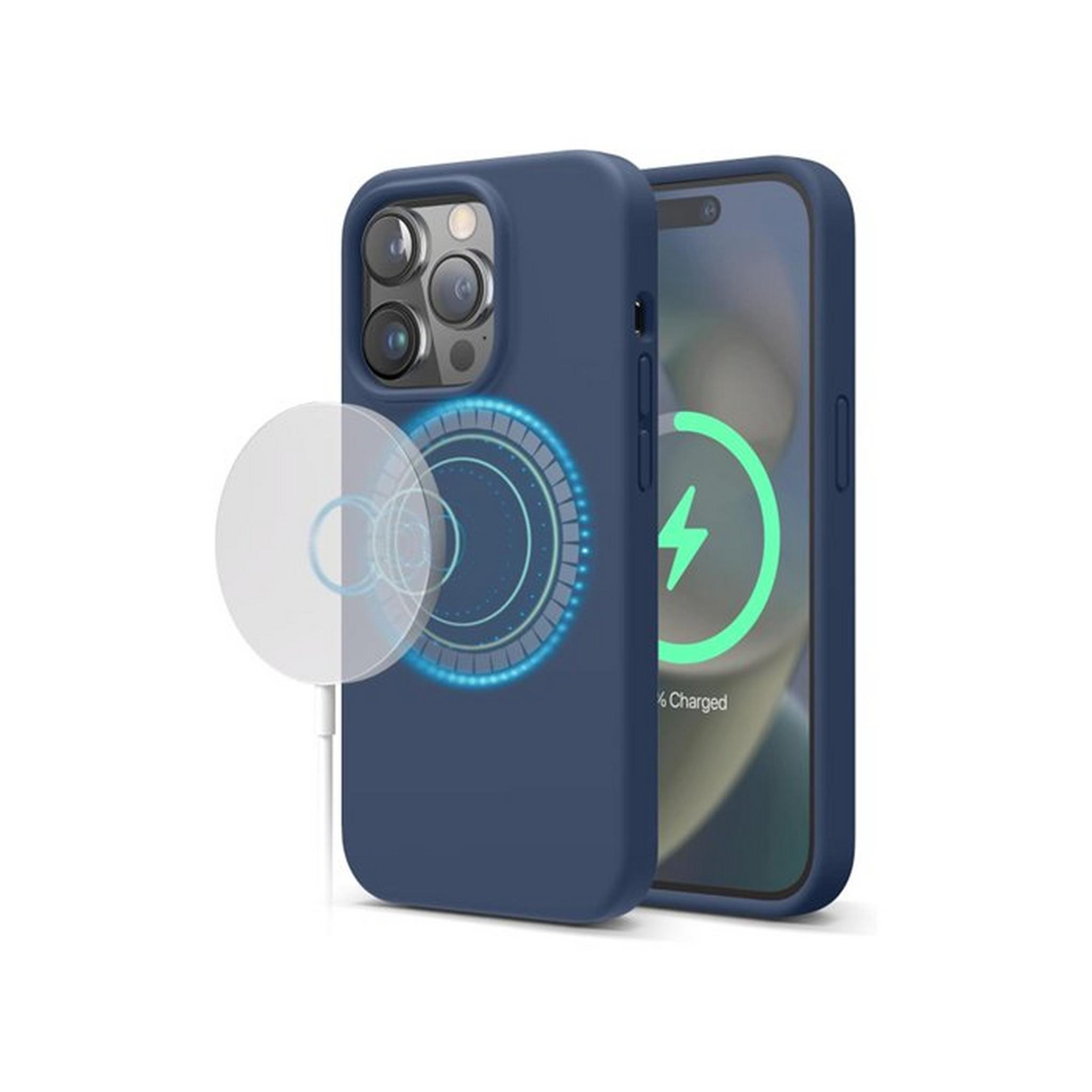 Elago Magnetic Silicone Case for 6.1-inch iPhone 15 Pro, ES15MSSC61PRO-JIN - Jean Indigo