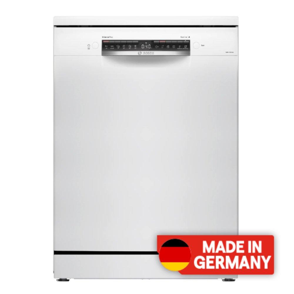 Buy Bosch series 4 free-standing dishwasher, 6 programs, 14 setting, sms4ecw26m - white in Kuwait