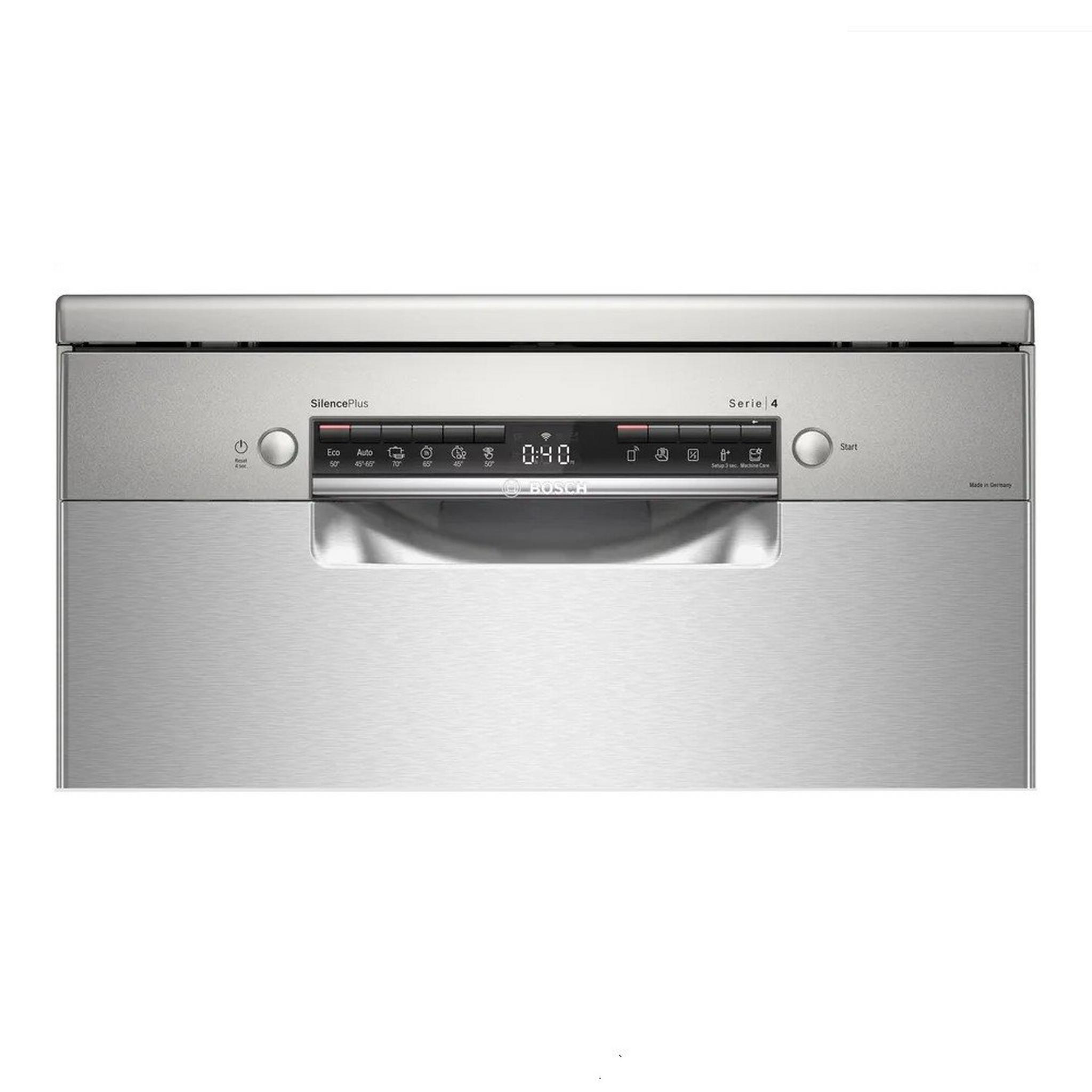 BOSCH Series 4 Free-Standing Dishwasher, 6 Programs, 14 Setting, SMS4ECI26M – Silver