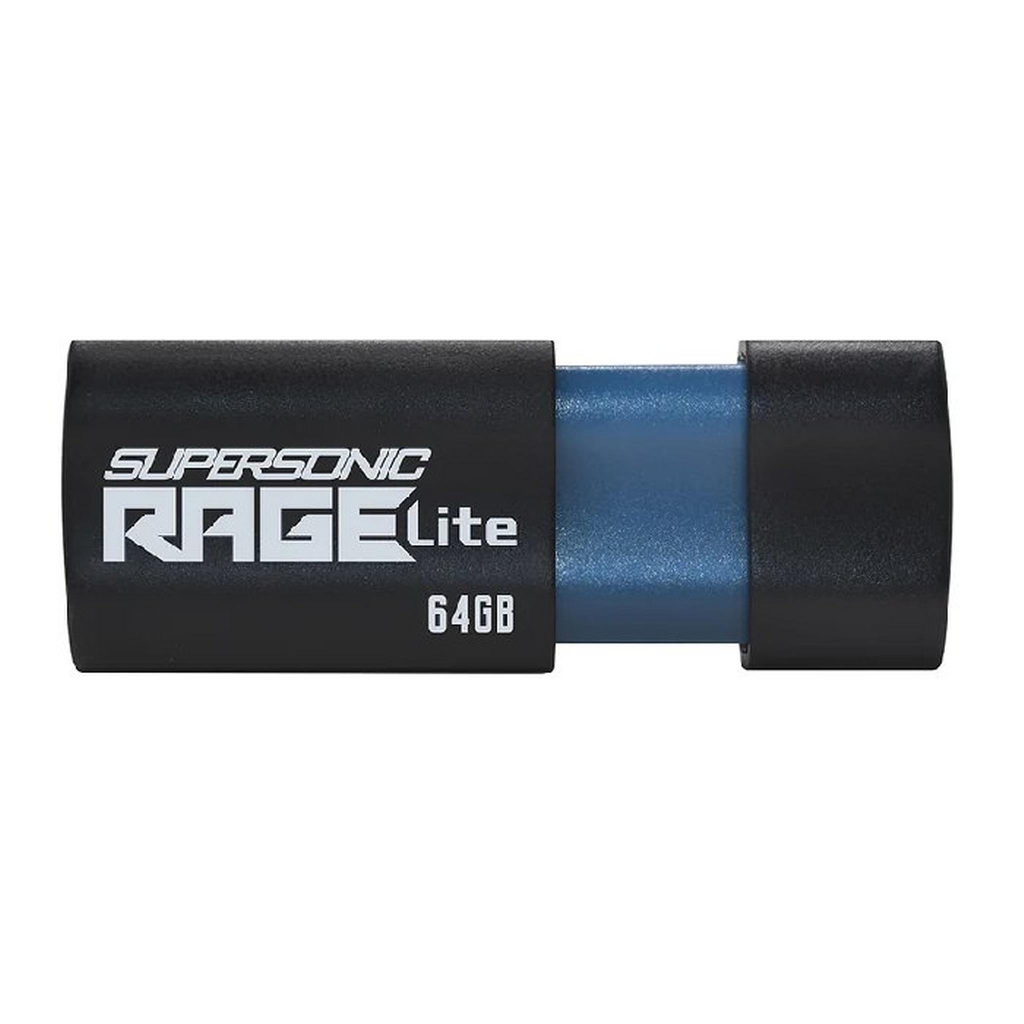Patriot Supersonic Rage Lite USB 3.2 Flash Drive, 64GB, Gen 1, PEF64GRLB32U