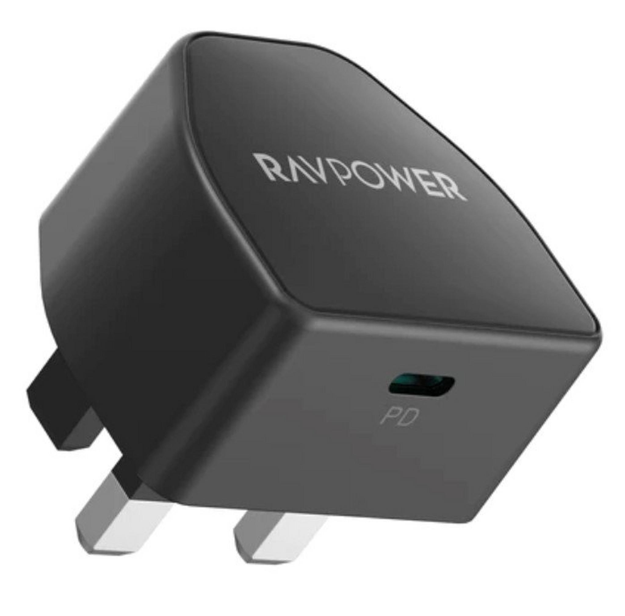 RAVPOWER PD Pioneer USB-C Wall Charger, 20 Watts, RP-PC1041 – Black