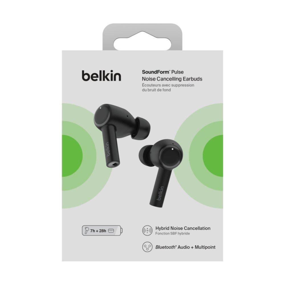 سماعات ايربودز ساوند فورم بلس ترو اللاسلكية من بيلكن، اتصال بلوتوث، AUC007btBLK – أسود