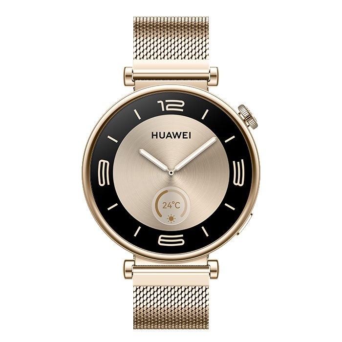 Buy Huawei watch gt4, 41mm, stainless-steel body, milanese strap - gold in Kuwait