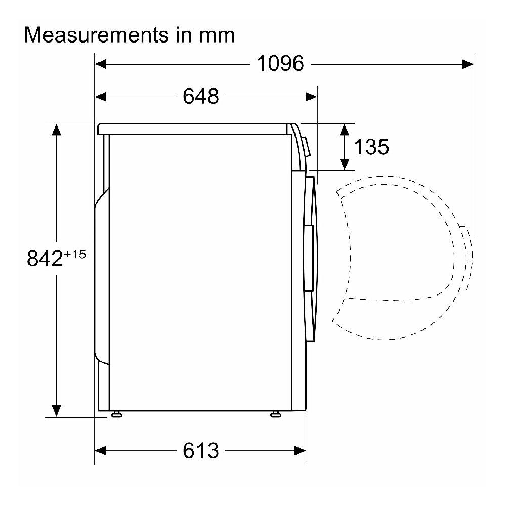 Bosch Front Load Heat Pump Tumble Dryer, 9 kg, WQG24200GC - White