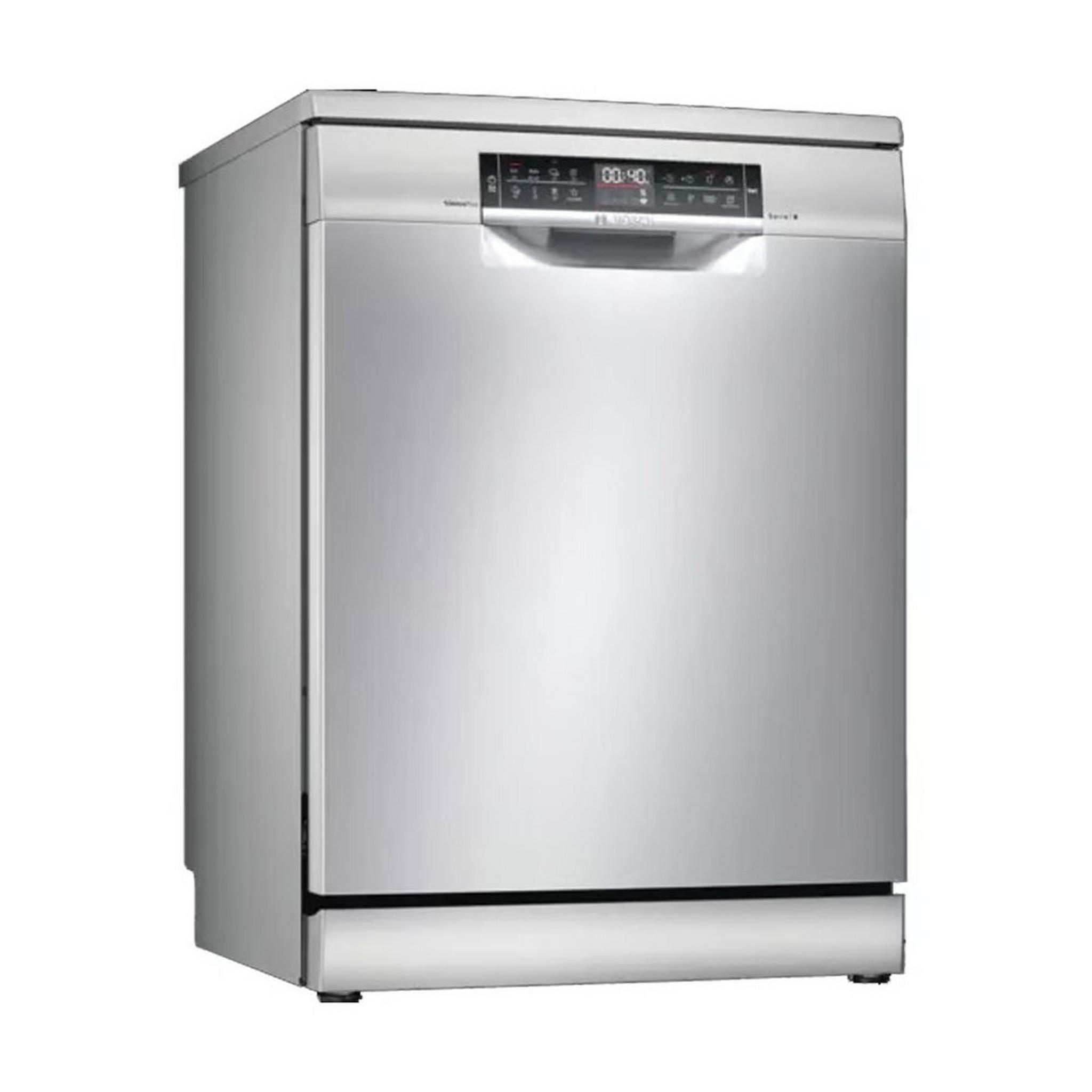 BOSCH Series 6 Free-Standing Dishwasher, 8 Programs, 13 Place Settings, SMS6ECI38M - Silver Inox
