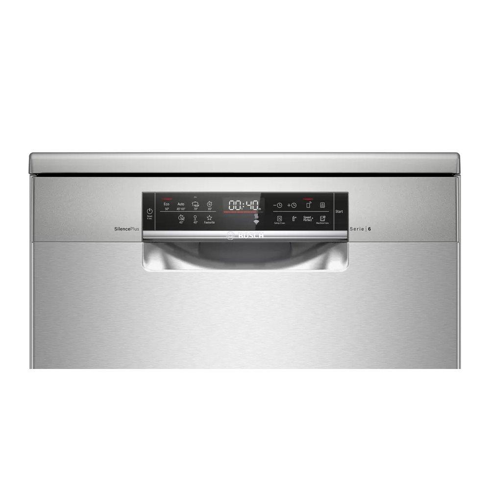 BOSCH Series 6 Free-Standing Dishwasher, 7 Programs, 13 Place Settings, SMS6HMI27M - Silver Inox