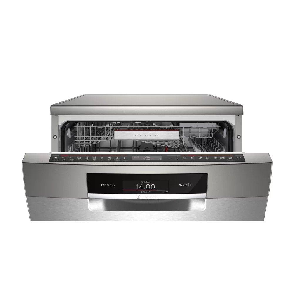 غسالة أطباق عامودية من بوش سلسلة 8، 8 برامج، 13 إعداد، SMS8ZDI48M - فضي اينوكس