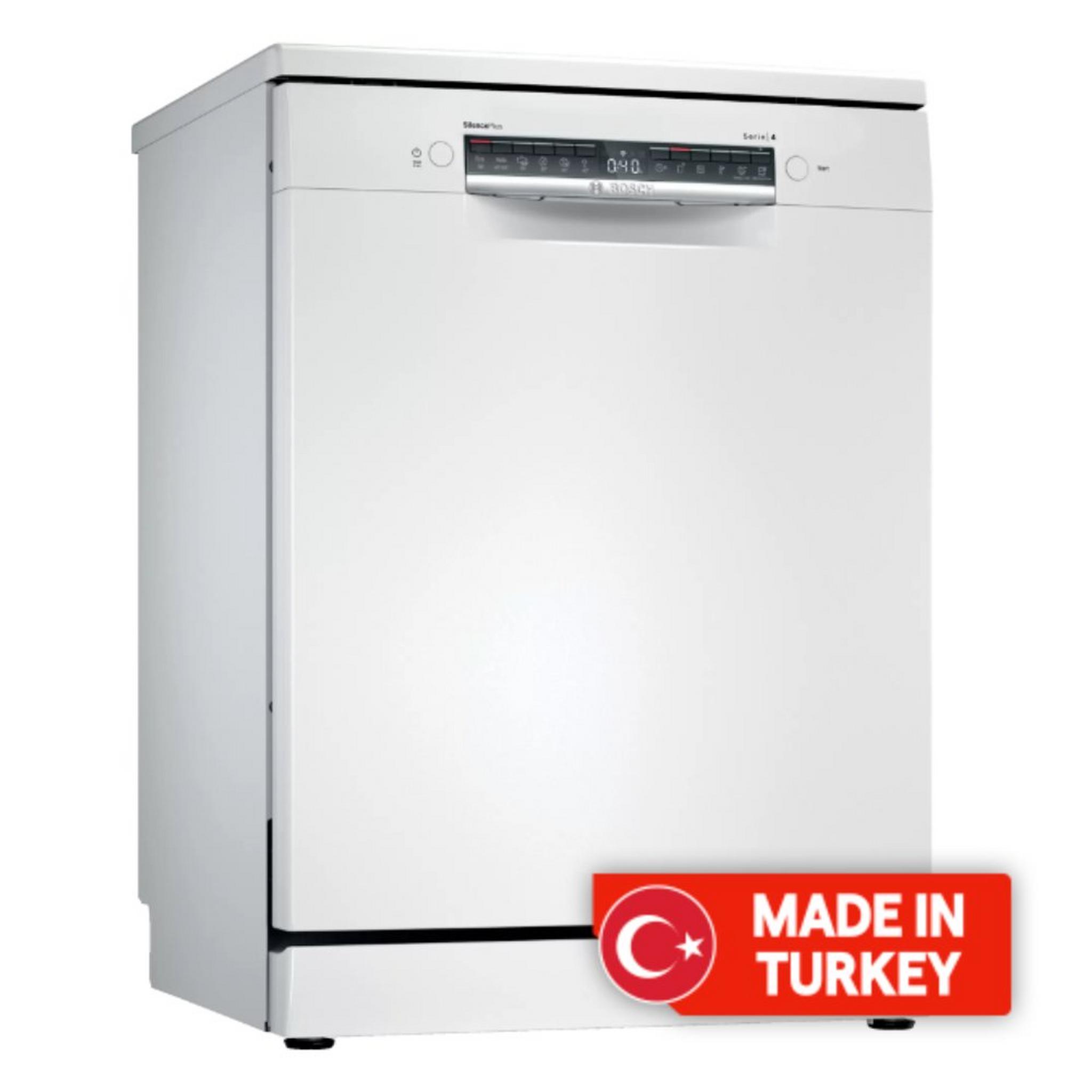 BOSCH Series 4 Free-Standing Dishwasher, 6 Programs, 13 Places Setting, SMS4HMW26M - White