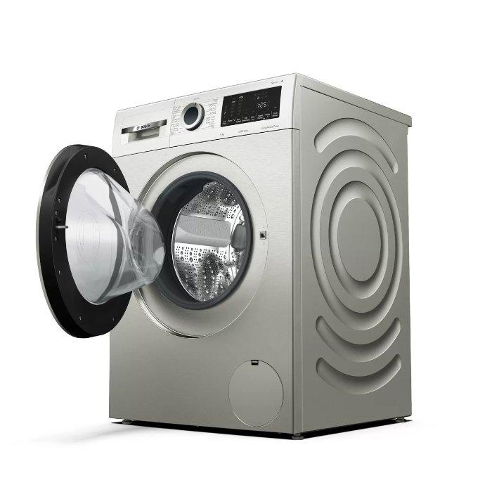 BOSCH Series 4 Front Loading Washing Machine, 9 Kg, WGA142XVGC - Silver Inox
