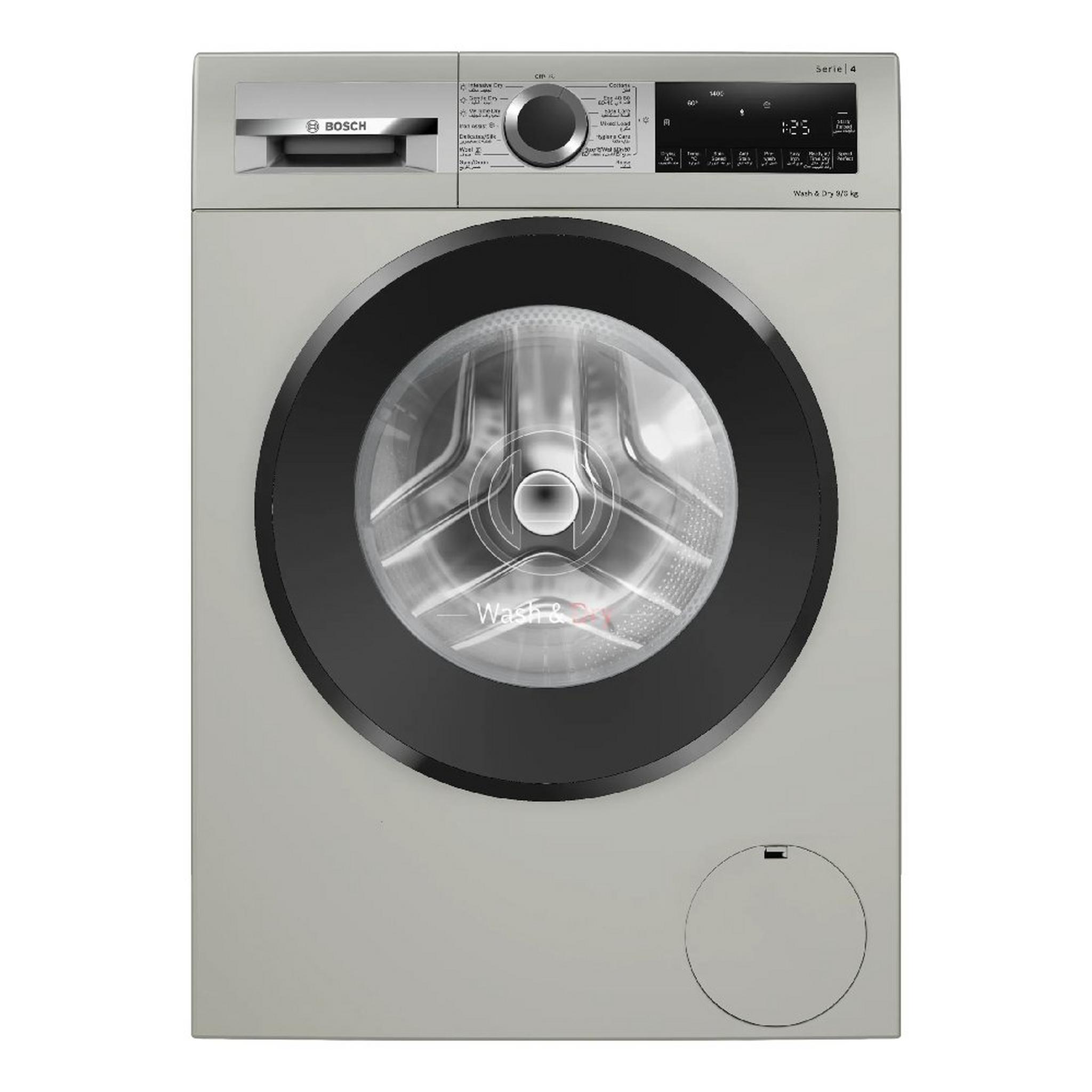 BOSCH Series 4 Front Load Washing Machine 9Kg Washing Capacity and 6Kg Drying Capacity WNA244XSGC - Silver inox