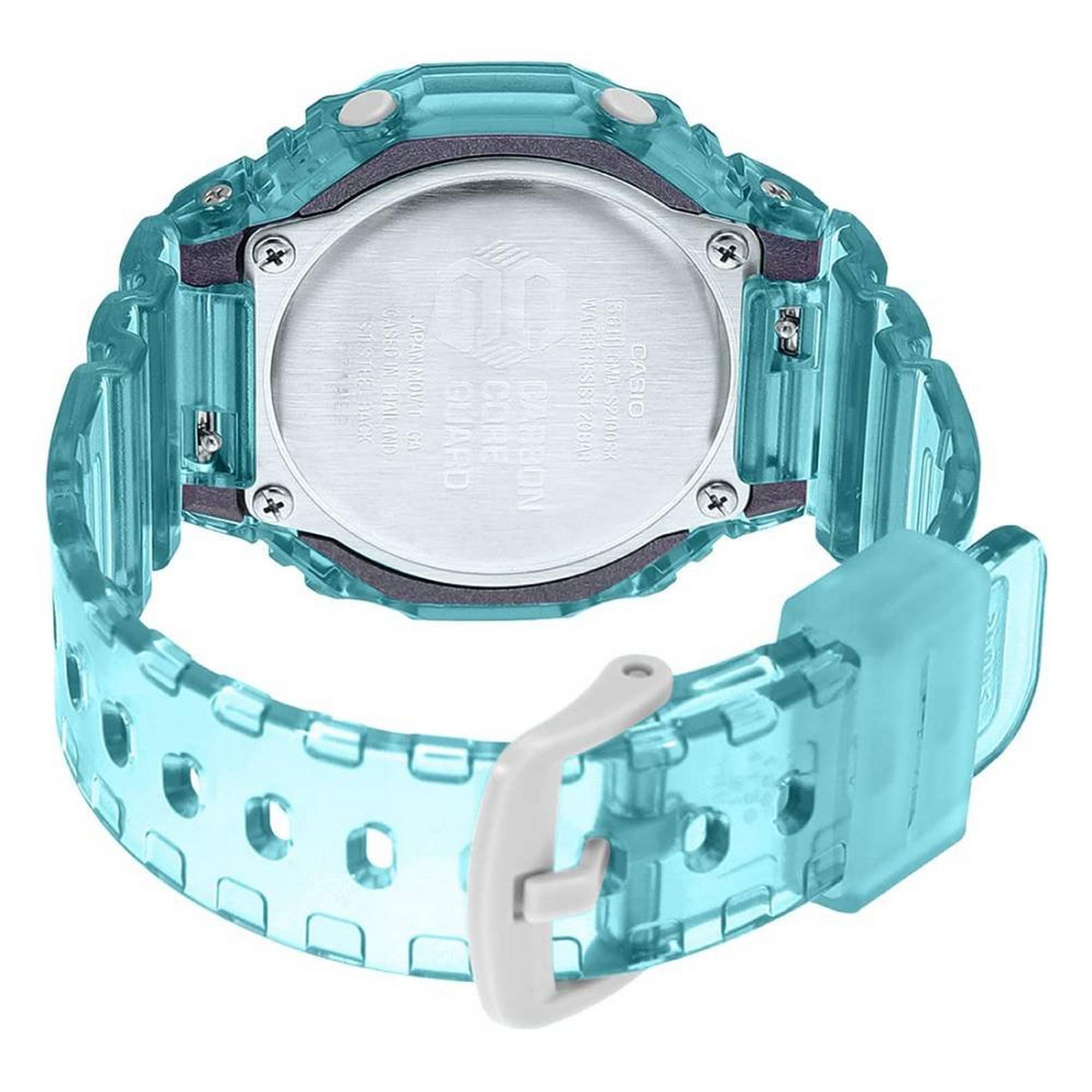 ساعة جي-شوك يوث للنساء من كاسيو ، انالوج\رقمية، 46 مم،  GMA-S2100SK-2ADR– أزرق سماوي
