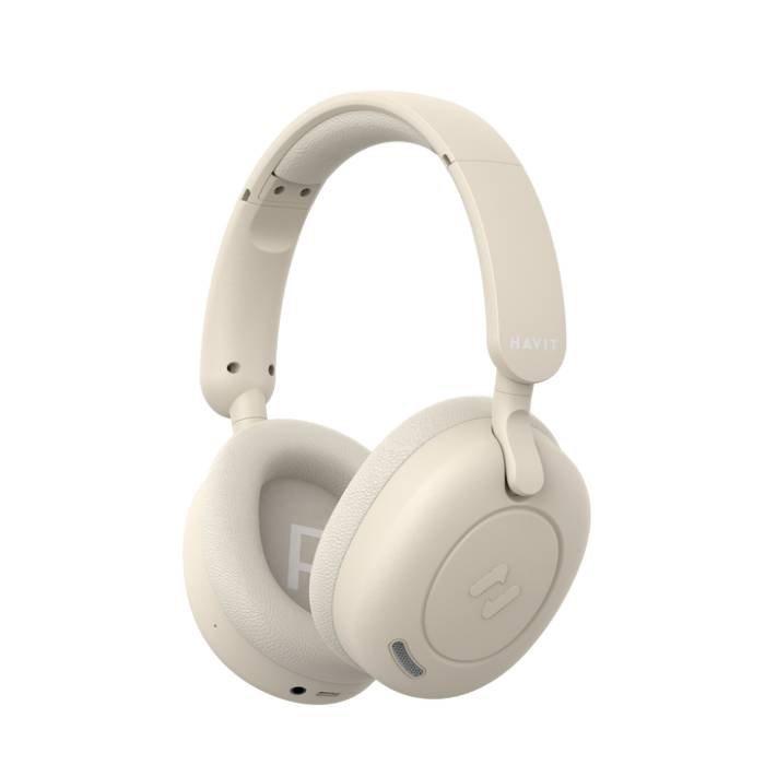 Havit Hybrid Active Noise Cancellation Wireless Headphones, H655BT – Beige