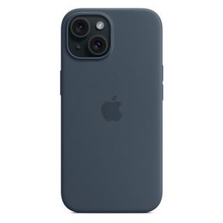 Buy Apple iphone 15 silicone case with magsafe storm blue in Kuwait