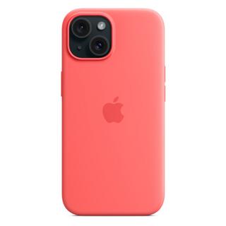 Buy Apple iphone 15 silicone case with magsafe guava in Kuwait