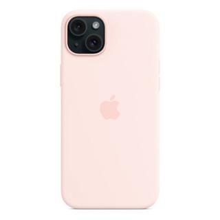 Buy Apple iphone 15 plus silicone case with magsafe light pink in Kuwait