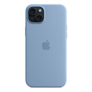 Buy Apple iphone 15 plus silicone case with magsafe winter blue in Kuwait