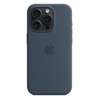 Buy Apple iphone 15 pro silicone case with magsafe - storm blue in Kuwait