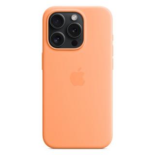 Buy Apple iphone 15 pro silicone case with magsafe - orange sorbet in Kuwait