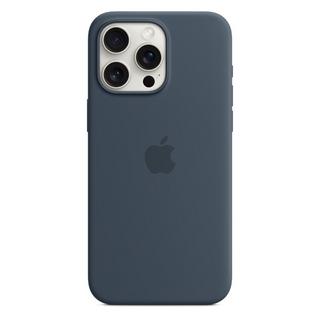 Buy Apple iphone 15 pro max silicone case with magsafe - storm blue in Kuwait