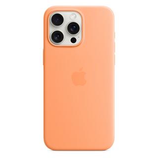 Buy Apple iphone 15 pro max silicone case with magsafe - orange sorbet in Kuwait