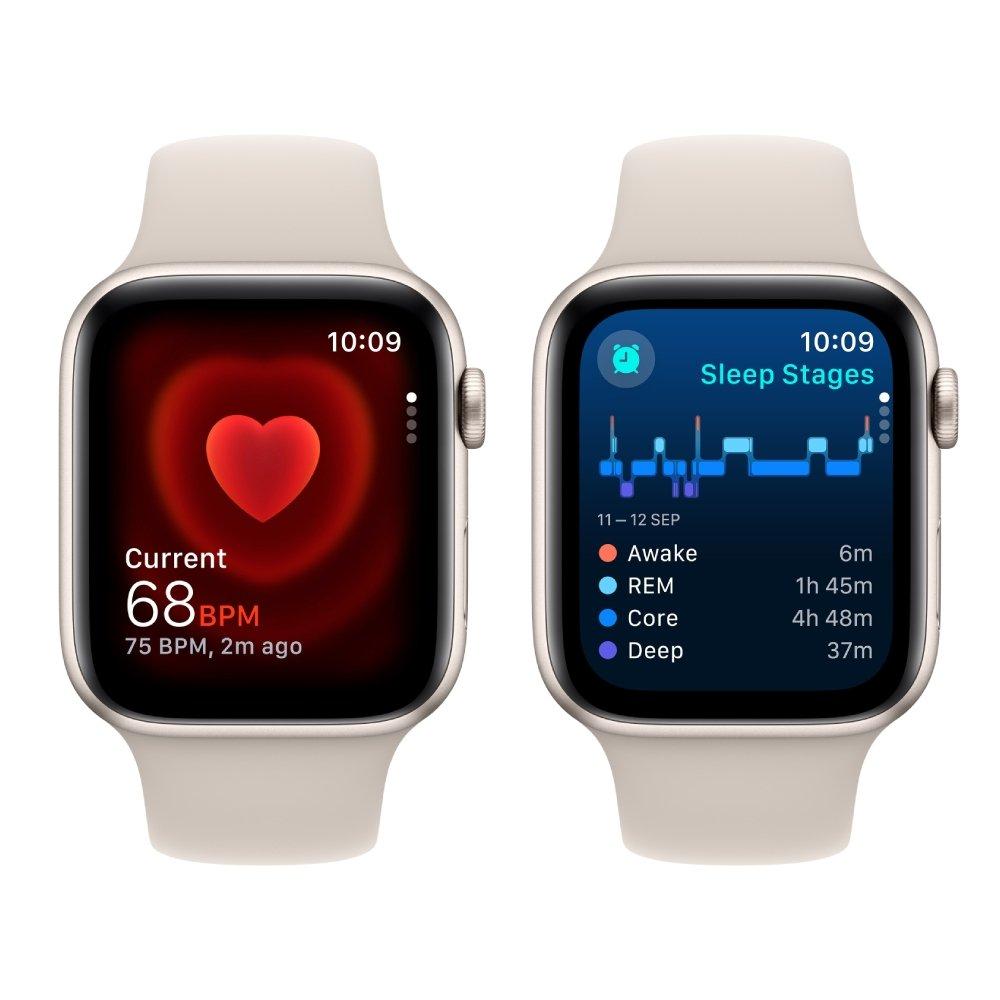 Apple Watch SE GPS 40mm Starlight Aluminium Case with Starlight Sport Band - S/M