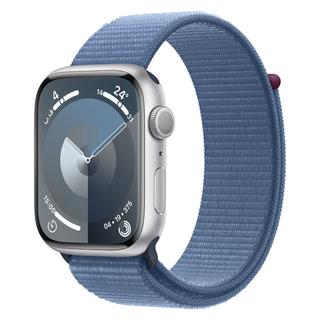 Buy Apple watch series 9 gps 41mm silver aluminium case with winter blue sport loop in Kuwait