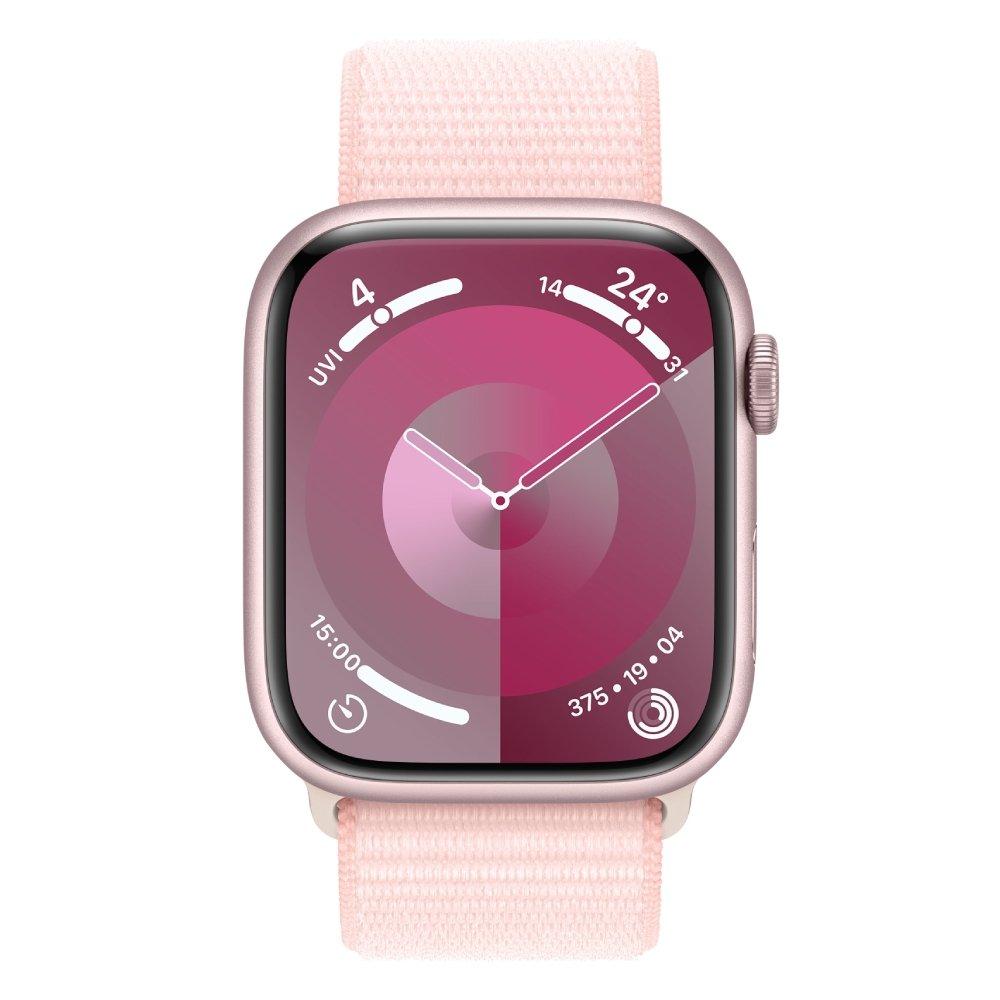 Apple Watch Series 9 GPS 41mm Pink Aluminium Case with Light Pink Sport Loop