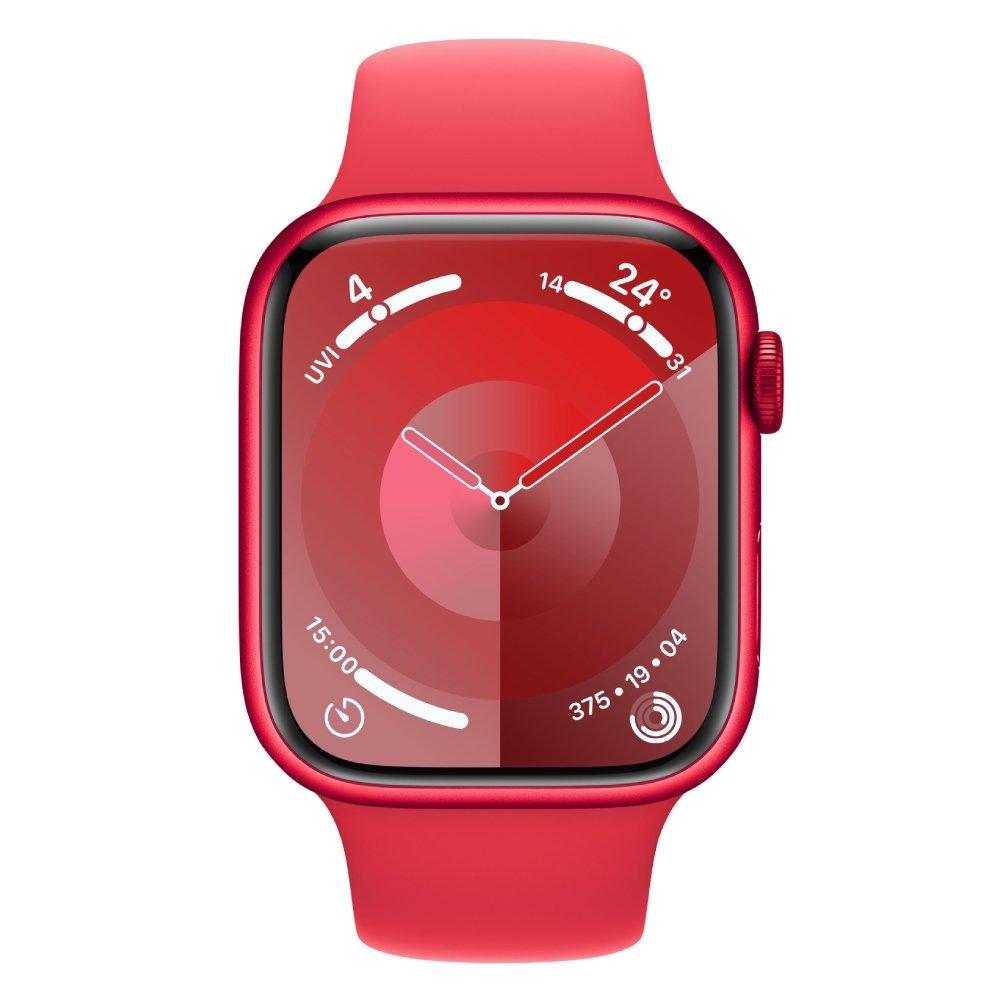 Apple Watch Series 9 GPS 41mm (PRODUCT) RED Aluminium Case with (PRODUCT) RED Sport Band - S/M