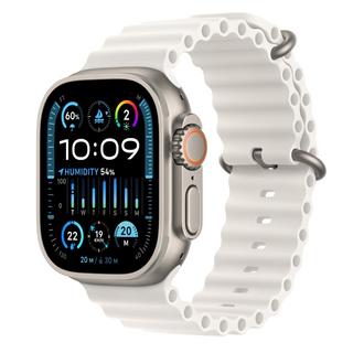 Buy Apple watch ultra 2 gps + cellular, 49mm titanium case with white ocean band in Kuwait