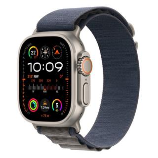 Buy Apple watch ultra 2 gps + cellular, 49mm titanium case with blue alpine loop - small in Kuwait