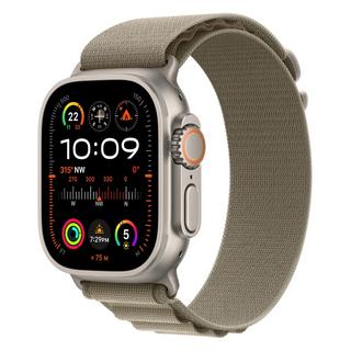 Buy Apple watch ultra 2 gps + cellular, 49mm titanium case with olive alpine loop - small in Kuwait