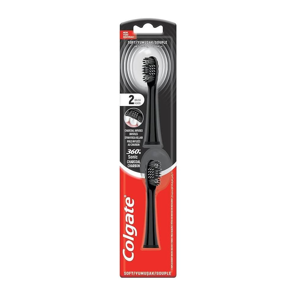 Colgate 360 Charcoal Toothbrush Heads - Black