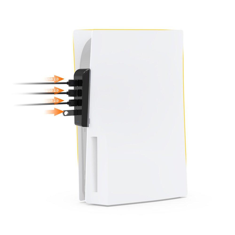 موزع 4 منافذ يو اس بي 2.0 من دوبي لجهاز بلايستيشن 5، TP5-0576 – أسود