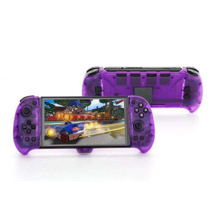 Buy Dobe eggshell controller for nintendo switch oled, tns-1188 – transparent purple in Kuwait